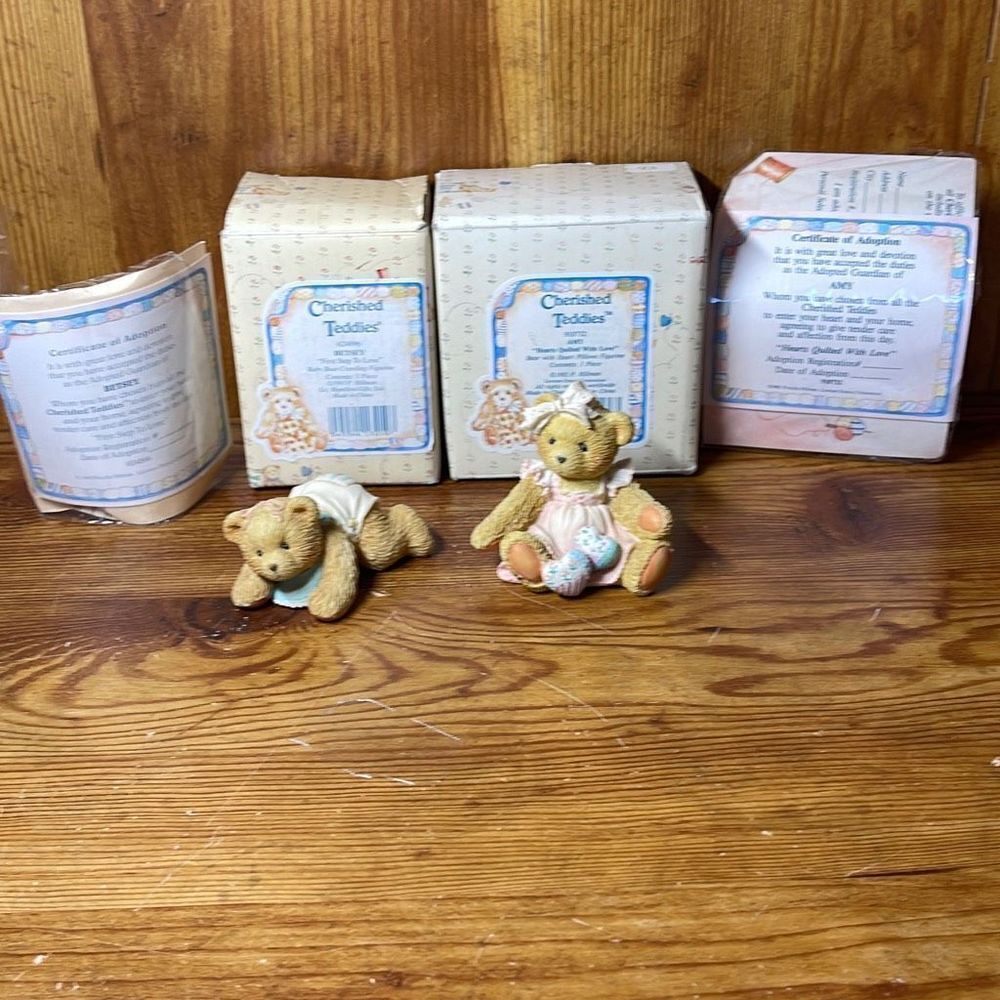 Cherished Teddies Betsey First step to Love Amy Hearts Quilted with Love Lot‎ 2